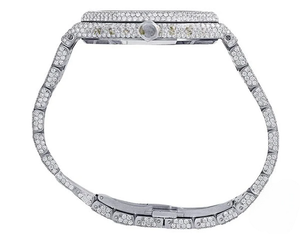 VVS Moissanite นาฬิกาเพชรสำหรับผู้ชายนาฬิการะบบอัตโนมัติรูปทรงกลมหรูหราหรูหราทันสมัยนาฬิกาสำหรับผู้ชาย - Product Image 4