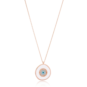 Collier en argent Sterling 925 fait à la main, Design en émail turc, breloque de forme ronde, vente en gros - Product Image 3