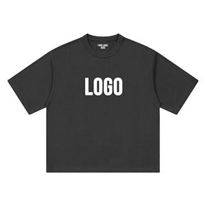 T-shirt à motif de lettres imprimé DTG personnalisé pour hommes et femmes peigné 100% coton coupe ample surdimensionnée col rond manches courtes séchage rapide - Product Image 2