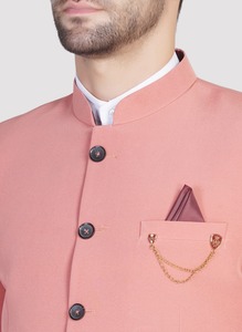 ชุดสูทผู้ชายสีพีช 2 ชิ้น คุณภาพดีที่สุด เสื้อเบลเซอร์และเสื้อกั๊ก สำหรับงานแต่งงาน งานเลี้ยง และงานพิเศษ มีจำหน่ายในราคาที่ดีที่สุด - Product Image 3