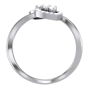 Anillo de Oro Sólido de 18K con Doble Corazón y Racimo de Diamantes de 0.32ct, Estilo Halo Bypass Wrap, Romántico, Certificado IGI, Anillo de Cóctel para Mujer - Product Image 2