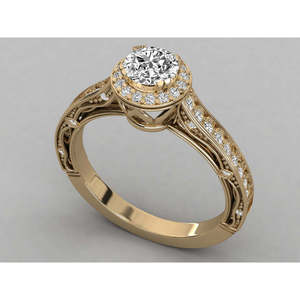 Anillo de compromiso geométrico de oro de 14 quilates con diamante cultivado en laboratorio de corte marquesa (certificado IGI) - Product Image 6