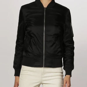 Chaqueta de satén informal para mujer, vendedor superior, precio barato, última moda 2025, chaqueta universitaria de satén liso para mujer - Product Image 1