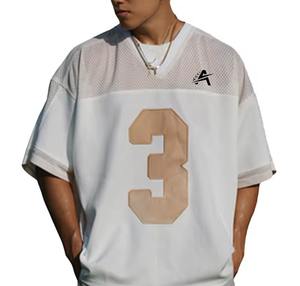 2025 Impresión logotipo personalizado cuello redondo de gran tamaño de manga corta hombres camisetas \ venta al por mayor entrenamiento hombro caído - Product Image 1