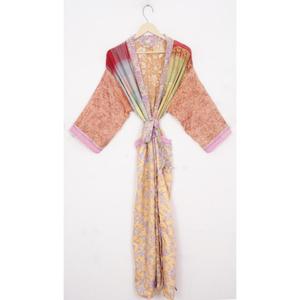 ชุดอินเดียชุดราตรีฤดูร้อนสวมใส่ผ้าไหมชายหาดยาวชุดกิโมโน Maxi ชุดชุดนอนชุดกิโมโนผ้าไหมเซ็กซี่ของขวัญผู้หญิง - Product Image 1