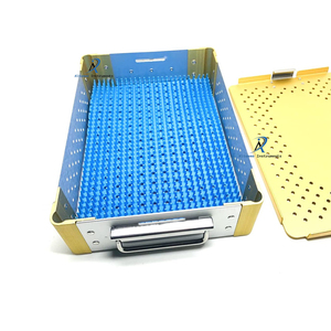 Caja de bandeja de esterilización de instrumentos médicos con alfombrilla de silicona para limpieza ultrasónica herramienta oftálmica quirúrgica dental - Product Image 4