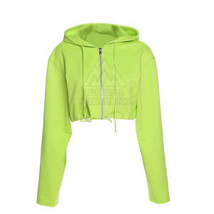 Top corto con estilo de alta calidad para mujer, sudaderas con capucha, precio al por mayor, nuevo diseño, Top corto para mujer, sudaderas con capucha - Product Image 1