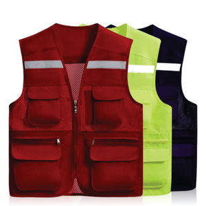 Chaleco DE SEGURIDAD reflectante con patrón de diseño de logotipo personalizado de poliéster estampado para construcción y construcción de jardines - Product Image 2