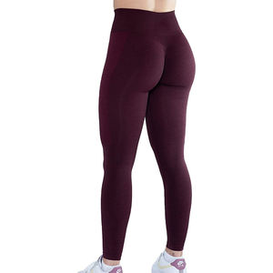 Seamless Ribbed <b>Yoga</b> Flare <b>Pants</b> <b>Women</b> High Rise Activewear Leggings Wholesale Ribbed Compression Leggings with Pocket - Product Image 6