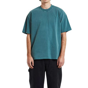 T-shirt Homme en Coton Tricoté 100% Pas Cher, Coupe Ample Oversize, Imprimé, Épaules Tombantes, Séchage Rapide, Respirant, Vente en Gros - Product Image 1