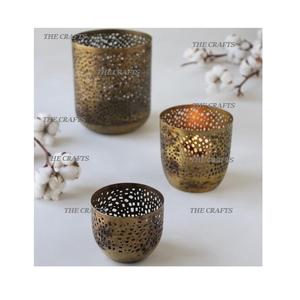 Juego de portavelas de diseño maravilloso de tres portavelas de Color negro de hierro para accesorios de decoración de boda - Product Image 4