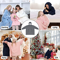 Manta con Capucha Bordada Cálida y Acogedora para Invierno, Venta al por Mayor de Fábrica, Personalizada, de Alta Calidad, Impermeable y Ponible, Talla Grande