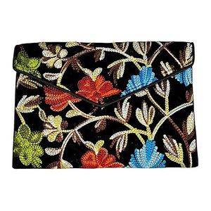 Pochette de broderie indienne traditionnelle cadeau pour elle broderie à la main Boho pochette Design coloré pour sac à main de mariée - Product Image 6
