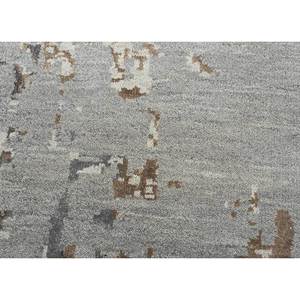 Tapis noué à la main en laine, bambou et soie Tattvam Abstract, gris et noir, pour salon, couloir, chambre rectangulaire - LRB (9031) - Product Image 3
