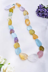 Collar de Piedras Preciosas Mixtas Lisas, 18 Pulgadas, Cuentas Lisas de Piedras Preciosas Mixtas Naturales para la Elaboración de Joyería Fina - Product Image 3