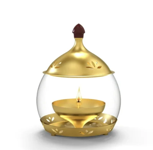Latest Akhand Jyoti Diyas in Brass With Glass, Latest Design Religuous Jyoti Diyas at Wholesale Rate and Direct From the Factory - Product Image 2