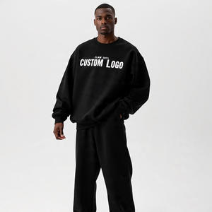 Streetwear personnalisé pour hommes Rhinestone survêtement vierge Boxy décontracté à capuche évasé ensemble de pantalons de survêtement - Product Image 4