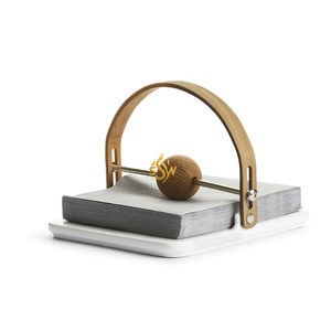 Porte-serviettes Forme personnalisée Couleur blanche et marron en marbre et bois Ustensiles de cuisine et porte-serviettes de table de restaurant - Product Image 2