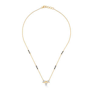 Pendentif Mangalsutra moderne en or et diamants Leafy Allure pour femmes - Product Image 2