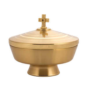 Ciborium con latón chapado en oro mate cruzado para suministros de Iglesia Artículo de accesorios decorativos y de regalo religiosos - Product Image 5