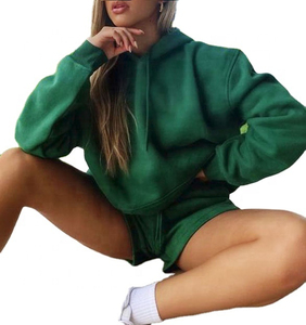 Sudadera con capucha y conjunto corto para mujer, chándal de verano de dos piezas con estilo, traje de moda informal, ropa de calle, ropa de entrenamiento para gimnasio - Product Image 4