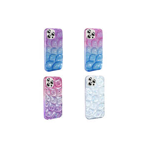 เคสฝาหลังซิลิโคนกลิตเตอร์สีม่วงสีฟ้า3D พรีเมี่ยมสำหรับ iPhone 14 PRO MAX รองรับ A55 A53 OPPO 9i 5G ขายปลีก - Product Image 4