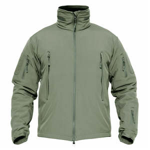 Nueva chaqueta Softshell para hombre de alta calidad personalizada con cuello levantado y tela de lona de manga larga para invierno - Product Image 5