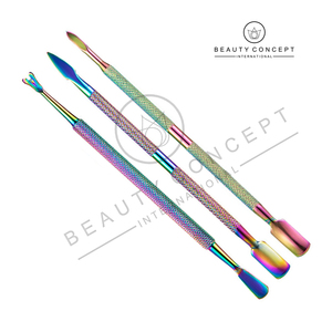 Empujadores de cutículas de acero inoxidable hechos a mano con impresión de logotipo personalizado OEM, concepto de belleza ecológico, herramienta para el cuidado de las uñas - Product Image 4