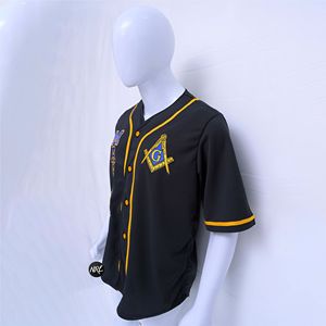 Maillots de baseball personnalisés respirants imprimés par sublimation en gros, chemises boutonnées uniformes pour adultes, vêtements de sport légers pour hommes - Product Image 4
