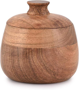 Boîte à roti en bois de sheesham de mangue écologique rustique classique avec couvercle, ustensiles de cuisine traditionnels - Product Image 3