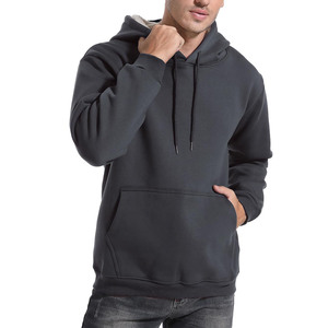 Pull-over à capuche surdimensionné pour hommes avec logo brodé personnalisé Sweat-shirt à capuche en coton mélangé de haute qualité Basics Streetwear Puff Printing Logo Fleece - Product Image 5