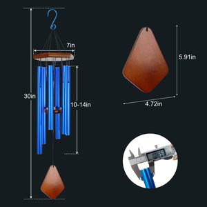 กระดิ่งลมรูปอนุสรณ์เสียงกระดิ่งลมเสียงลึกกลางแจ้งกระดิ่งลมสำหรับภายนอกปรับแต่งได้6ท่อ - Product Image 5