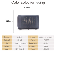 Diffuseur d'arômes ultrasonique 200 ml avec effet de flamme simulée, humidificateur d'huiles essentielles à LED 7 couleurs pour la maison avec télécommande