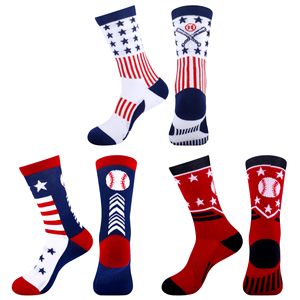 Crew <b>Socks</b> American Flag Design Red White Blue Striped Stars Breathable <b>Polyester</b> Cotton Adult Summer Sports <b>Socks</b> - Product Image 1