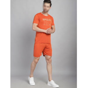 Couleur unie orange avec son propre style Prix compétitif Bonne vente Nouveau design Doux au toucher Ensemble de t-shirts en coton respirant - Product Image 2
