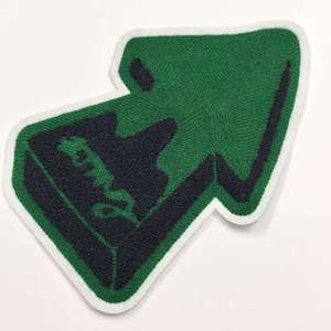 Parches Bordados con el Número 25 y el Escudo de Estados Unidos, Personalizados, Ecológicos, de Tela Chenilla Tejida, Tamaños Grande/Pequeño, Blanco y Gris - Product Image 6