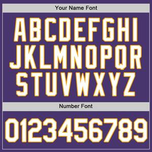 เสื้อเบสบอลแท้สีม่วงสีขาวทองกำหนดเอง - Product Image 3