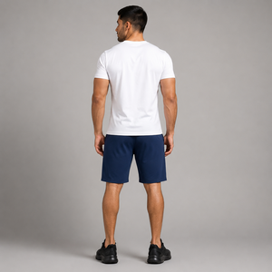 Pantalones Cortos Bermuda de Poliéster Tejido Dominance Performance con Cintura Elástica con Cordón Azul Oscuro - Product Image 5