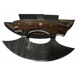 มีดอูลูดามัสกัสขนาดกลาง ด้ามไม้ทำมือ ปลอกหนัง ตีขึ้นรูปด้วยมือ - Product Image 6