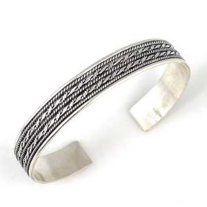 Handcrafted 925 Sterling Silver 4-Row Twisted Wire Filigree <b>Bracelet</b> Fine <b>String</b> Jewelry - Product Image 1