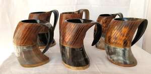 Taza de Vino Vikinga de Cuerno Natural Hecha a Mano Tradicional, Taza de Viaje Ecológica de Lujo, Mejor Precio - Product Image 4