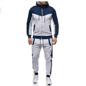 Ensemble d'entraînement personnalisé à rayures pour hommes Veste à fermeture éclair Combinaison de sport vierge respirant Jogging Survêtements pour hommes Survêtements pour hommes - Product Image 2