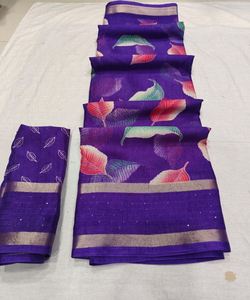 Saree de algodón con blusa para fiesta y boda - Product Image 2