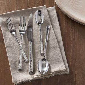 Talheres luxuosas do aço inoxidável ajustadas com acentos do ouro e prata e projeto impecável grandes para mesas de jantar festivas - Product Image 4