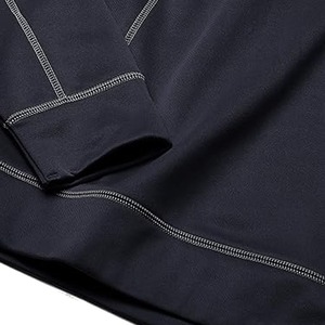 เสื้อสเวตเตอร์แขนยาวแบบมีซิปสำหรับผู้ชายเสื้อสเวตเตอร์มีซิปแบบเย็บปักตะเข็บสีตัดกันสำหรับใส่ในชีวิตประจำวันสำหรับผู้ชาย - Product Image 3