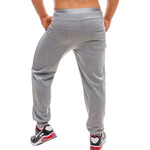 Joggers de algodón de talla grande 100% para hombre, ropa deportiva ligera y holgada, pantalones de chándal con cierre de cordón, diseño plano informal de cintura media - Product Image 5