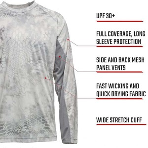 Nouvelle arrivée conception personnalisée UPF 50 + Satin chemises de pêche longue imperméable col rond sans col avec des quantité minimale de commande bas en gros - Product Image 3