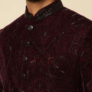 Top notch giá rẻ giá tốt nhất bán người đàn ông sherwani nặng thiết kế nhà sản xuất Wedding Groom Slim Fit Wedding Dress For Men - Product Image 6