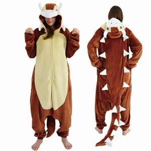 Unisex tutina di flanella per adulti confortevole Costume Cosplay di Halloween animale abbigliamento da notte con cappuccio per gli uomini e le donne - Product Image 2