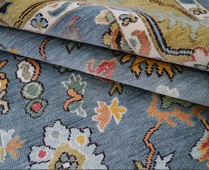 Alfombra de nudos hecha a mano anudada a mano de alta calidad Floral turco Oushak Alfombra de lana de estilo Vintage Pastel suave para el hogar - Product Image 6